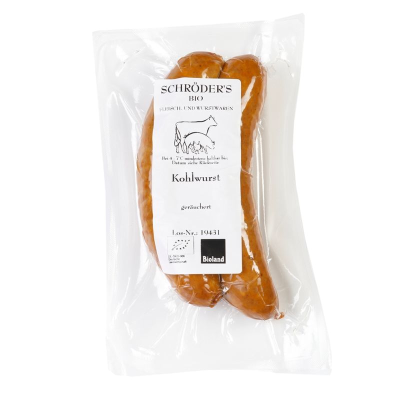 Schröder's Bio Fleisch- und Wurstwaren Kohlwurst 2x100 g - Produktbild