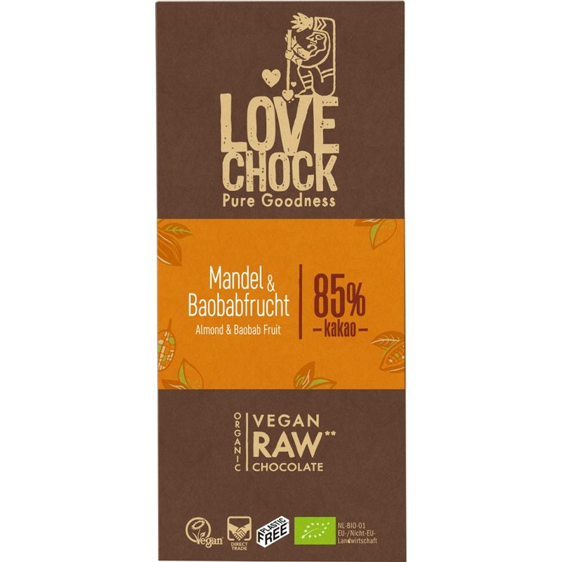Lovechock Lovechock Tafel Mandel & Baobabfrucht 85 % - Produktbild