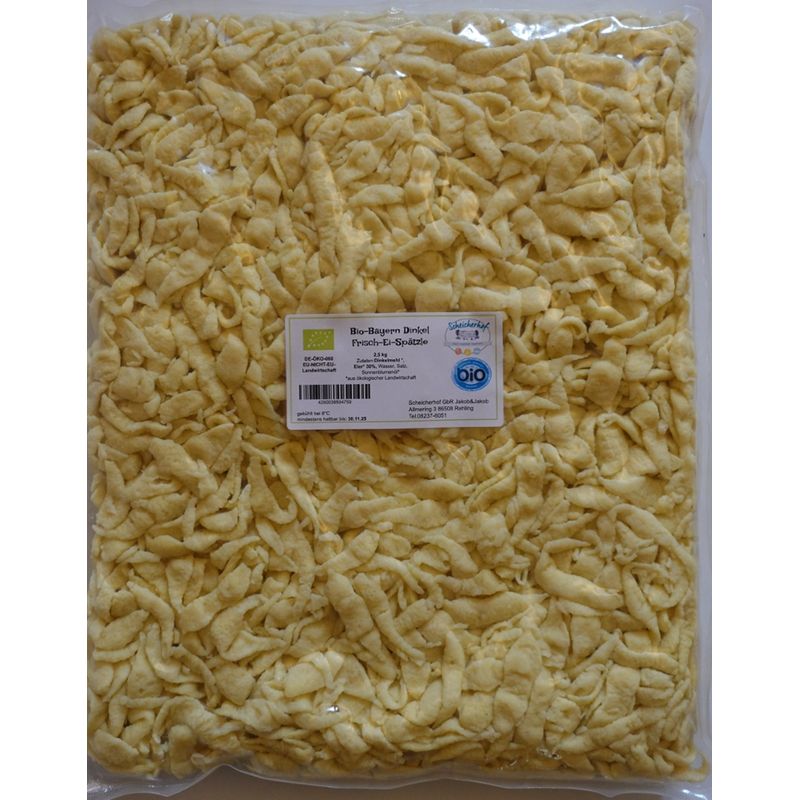 Scheicherhof Bio Dinkel Frisch Ei Spätzle 2500 g mit Bayrischem Bio Siegel - Produktbild