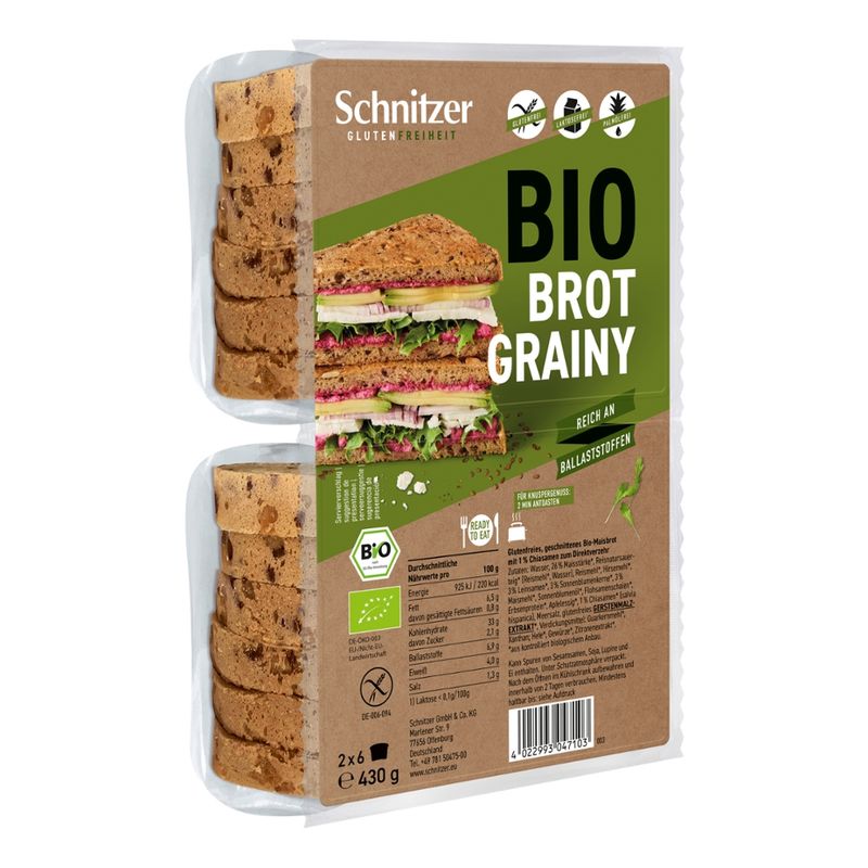 Schnitzer GLUTENFREIHEIT Bio Brot Grainy - Produktbild