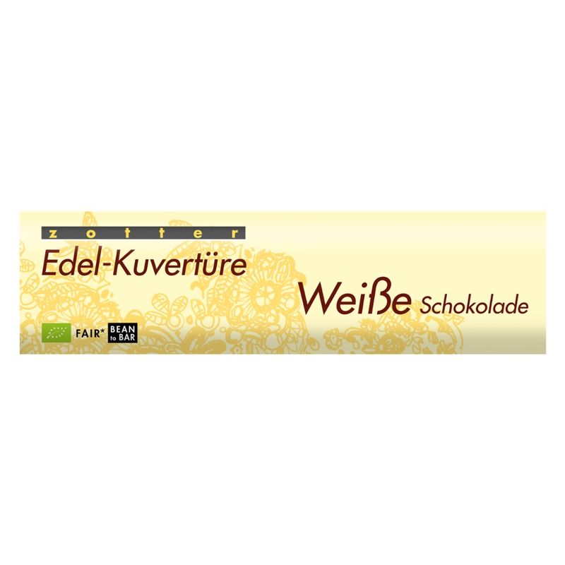Zotter Schokolade Edel-Kuvertüre Weiße Schokolade - Produktbild