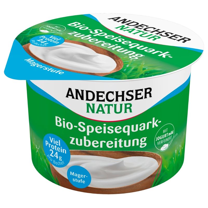Andechser Natur Bio Speiseqauarkzubereitung mit Jogurt verfeinert 0% - Produktbild