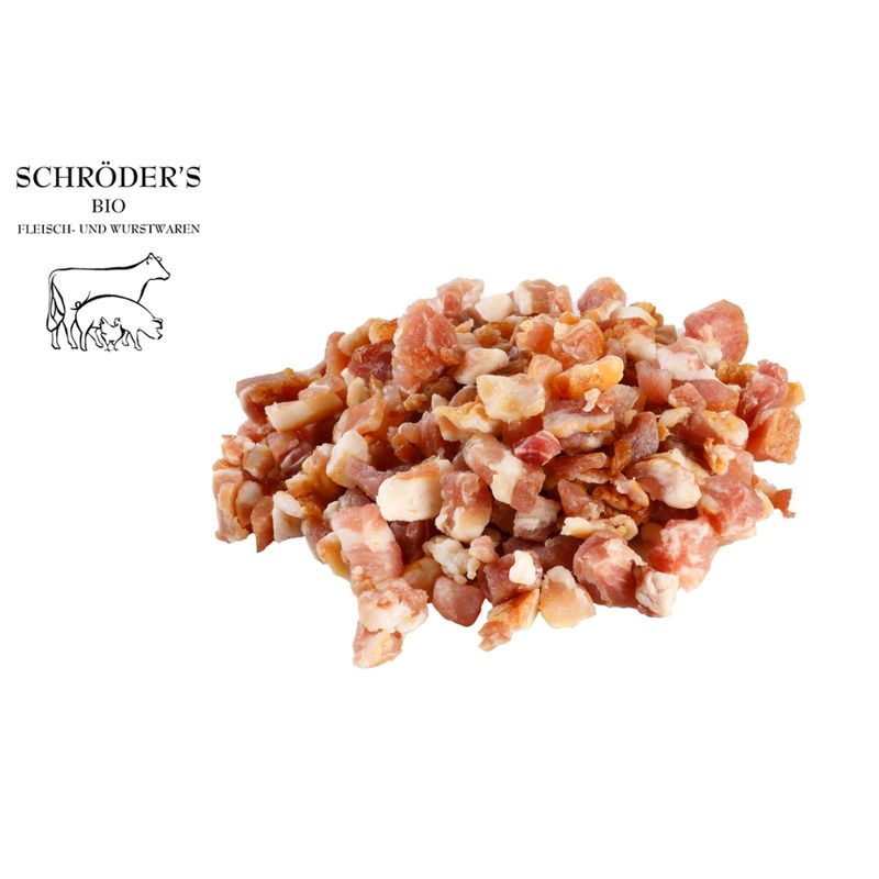 Schröder's Bio Fleisch- und Wurstwaren Durchwachsener Speck gewürfelt ca. 100 g - Produktbild