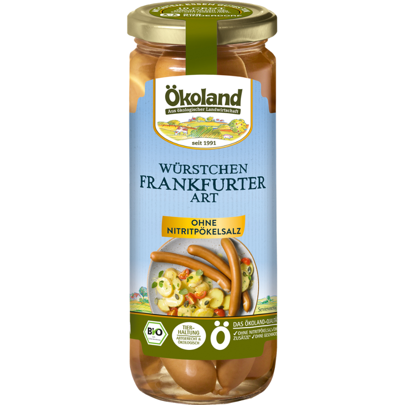 ÖKOLAND Würstchen Frankfurter Art in Delikatess Qualität ohne Nitritpökelsalz - Produktbild