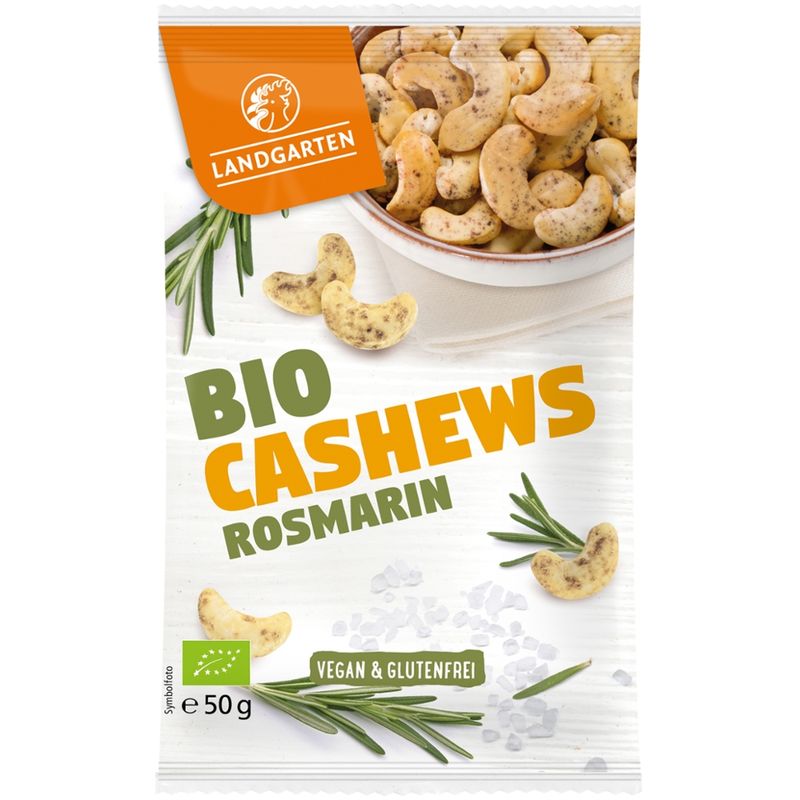 Landgarten Bio Cashews Rosmarin Meersalz 50g - Produktbild