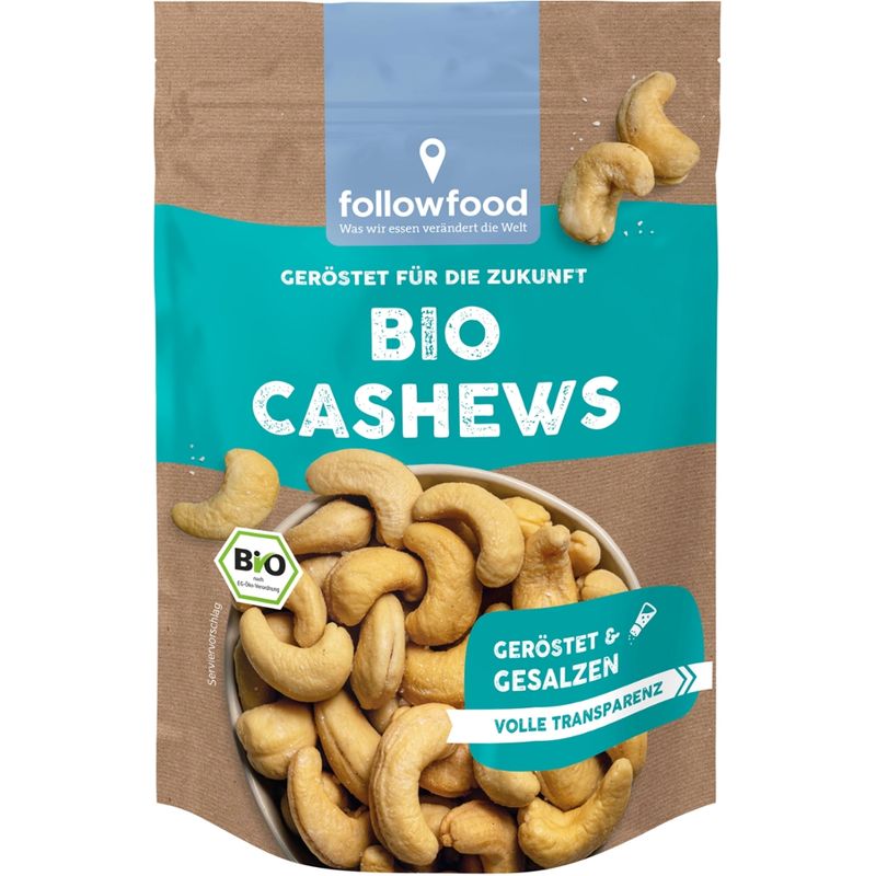 followfood Bio Cashewkerne geröstet , gesalzen - Produktbild