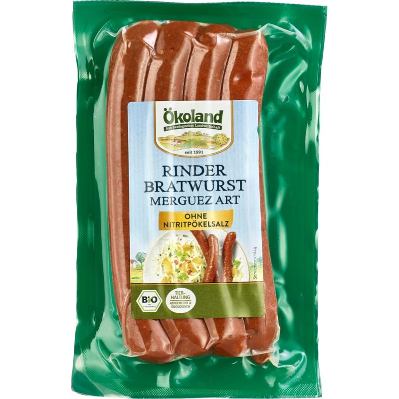 ÖKOLAND Rinder-Bratwurst Merguez Art für Grill & Pfanne - Produktbild