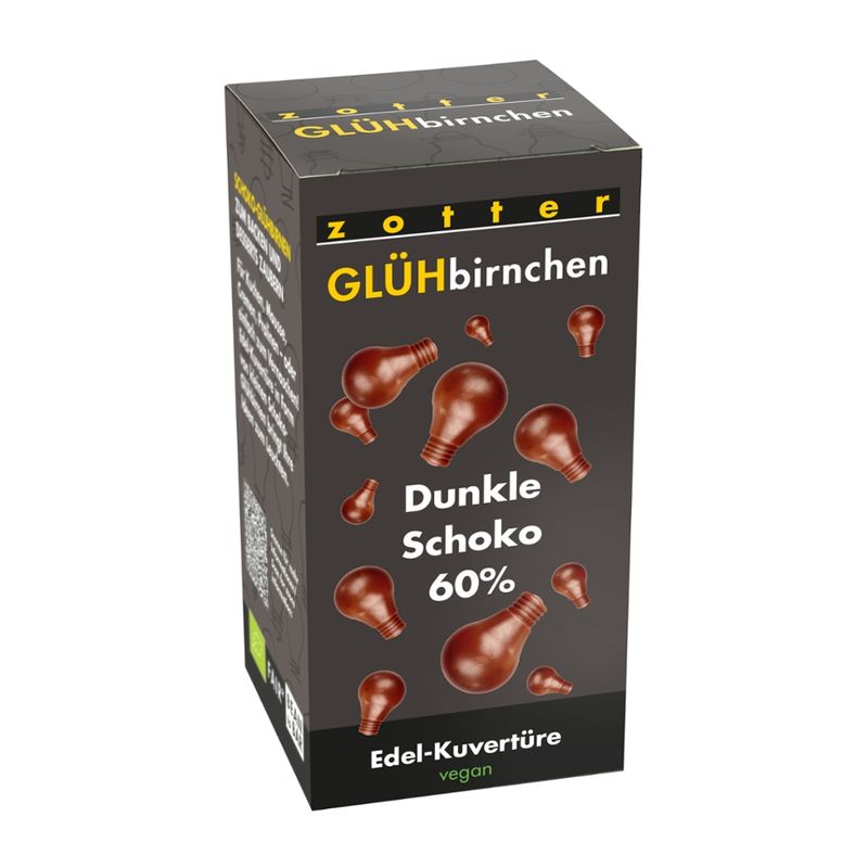 Zotter Schokolade Glühbirnchen - Dunkle Schoko 60% - Produktbild