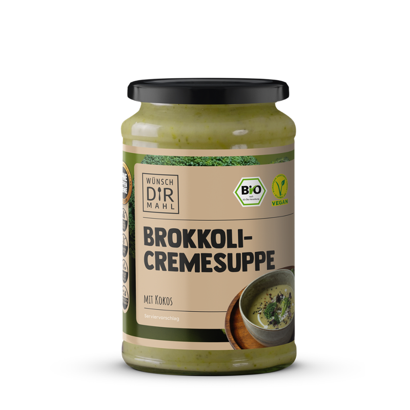 Wünsch Dir Mahl cremige Brokkolisuppe mit Kokos 380ml Bio & vegan - Produktbild