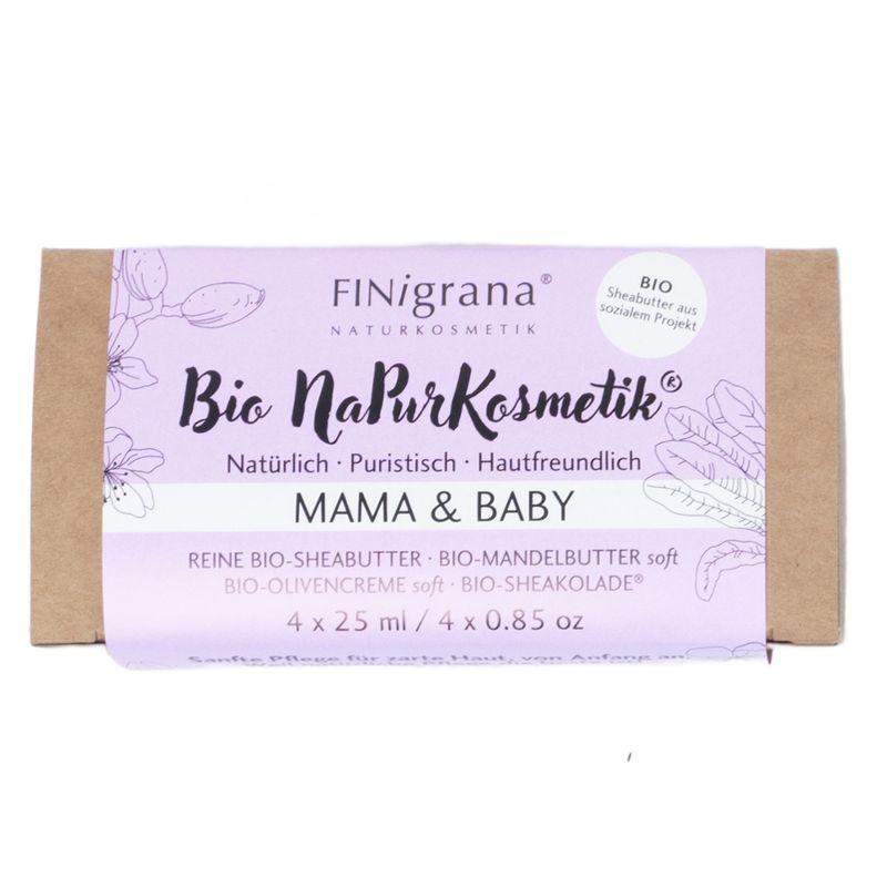 FINigrana® Naturkosmetik FINigrana BIO NaPurKosmetik® Pflegeset "MAMA & BABY"  4x25ml  Sanfte Pflege für zarte Haut - von Anfang an. - Produktbild