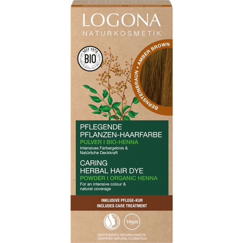 Logona LOGONA Pflanzen-Haarfarbe Pulver Bernsteinbraun - Produktbild