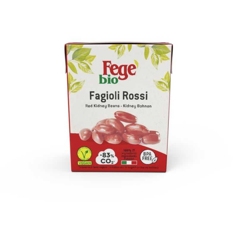 FEGE' FEGE' BIO gekochte Kidney Bohnen aus kontrolliert biologischem Anbau 16x380 TETRA RECART - Produktbild