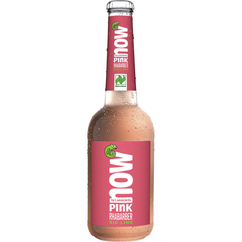 now now Bio Limo Pink Rhabarber (Bio) 0,33l - Produktbild