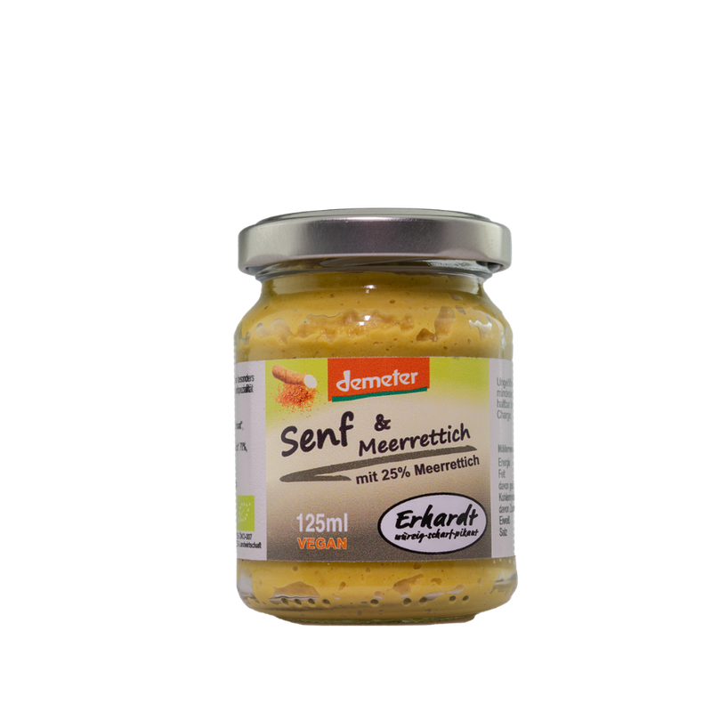 Erhardt würzig • scharf • pikant Demeter Senf&Meerrettich 125ml - Produktbild