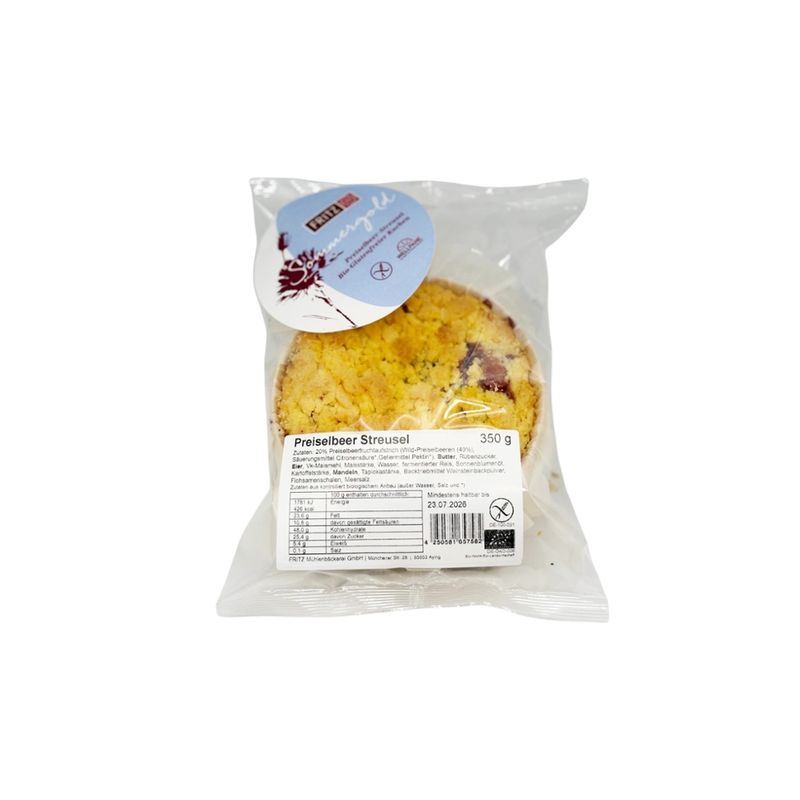 Fritz Fritz Bio Preiselbeer Streusel verpackt - Produktbild