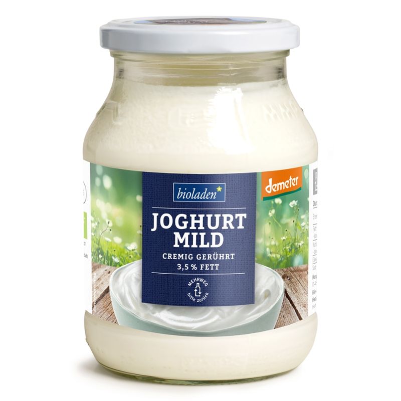 bioladen Joghurt mild im Glas, 3,5 % Fett, Demeter - Produktbild