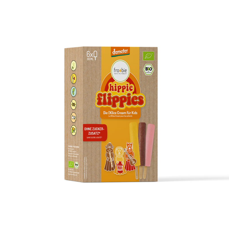froobie froobie Hippie Flippies Demeter Eis am Stiel Multipack 6x30ml, völlig natürlich und ohne künstliche Zusatzstoffe - Produktbild