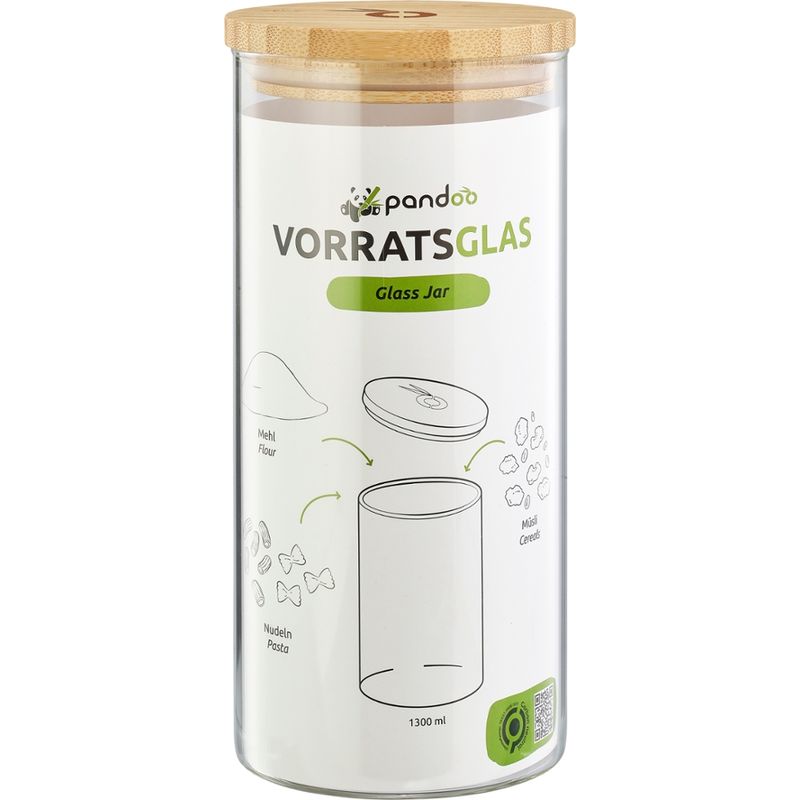 pandoo pandoo Vorratsglas 1300ml - Durchmesser 9,5 cm - Höhe 20 cm - Produktbild