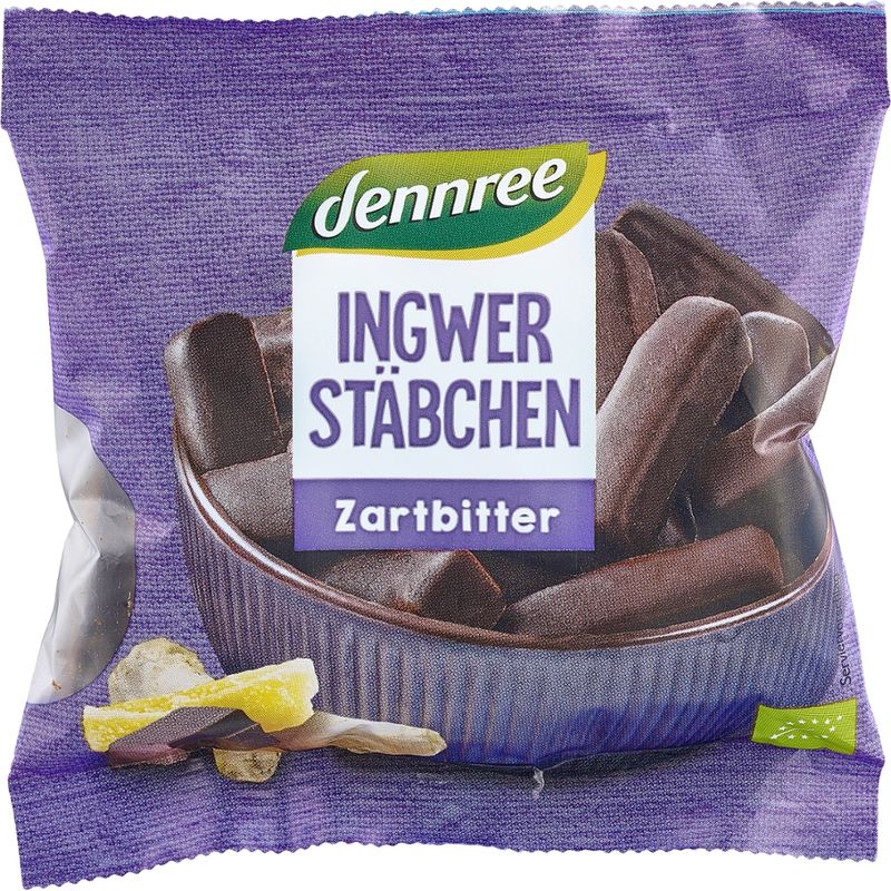 dennree Ingwerstäbchen in Zartbitterschokolade - Produktbild