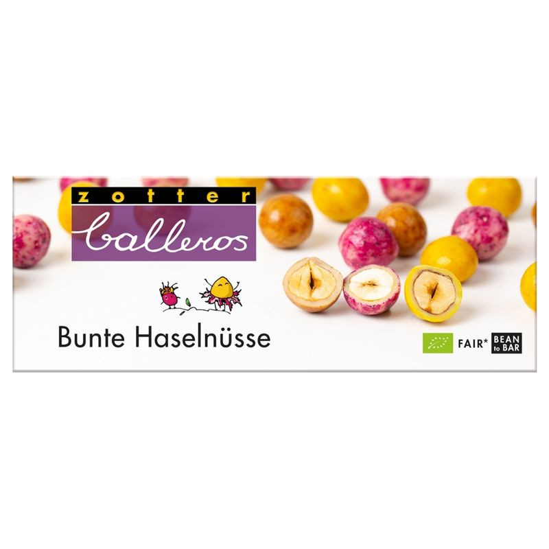 Zotter Schokolade Balleros "Bunte Haselnüsse" - Produktbild