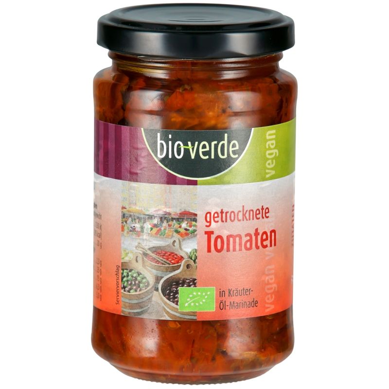 bio-verde Sonnengetrocknete Tomaten mit frischen Kräutern in Öl-Marinade 200 g - Produktbild