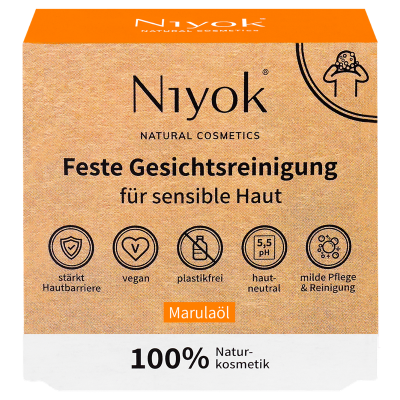 Niyok Nettoyant visage solide Peau sensible - Huile de marula - Produktbild