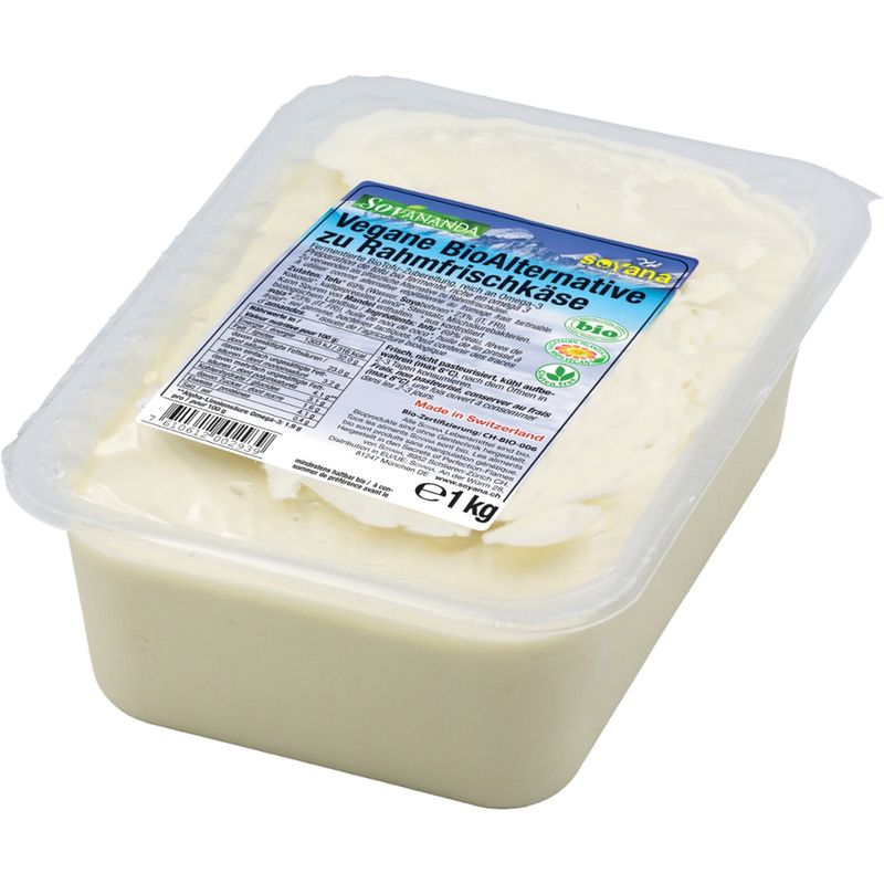 Soyana Soyananda Rahmfrischkäse - vegane Alternative zu Rahmfrischkäse aus fermentiertem BioSoya 1kg Gastrogebinde - Produktbild