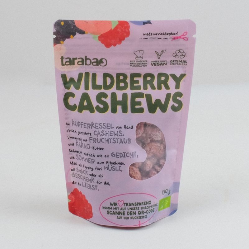 TARABAO Wildberry-Cashews im 130-g-Doypack - Produktbild