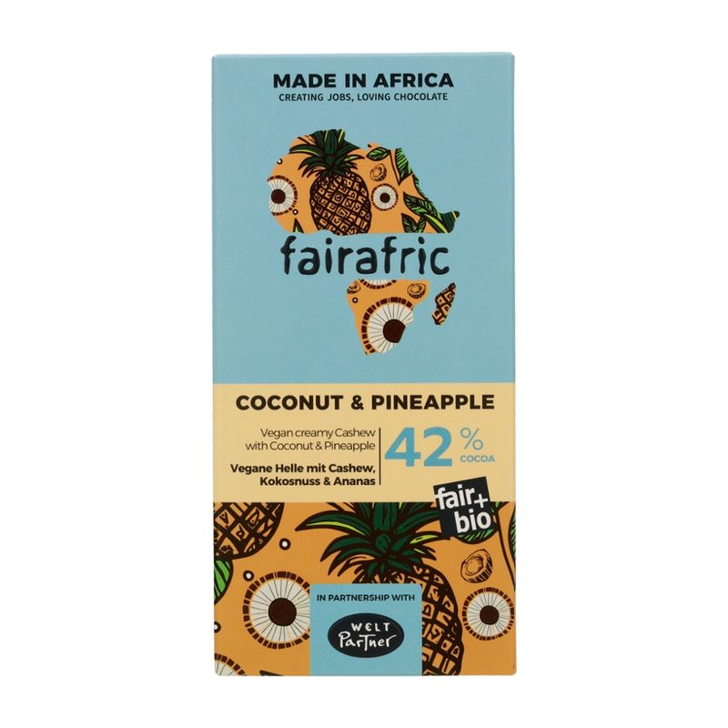 WeltPartner Bio-Kakaotafel mit Ananas und Kokosnuss - Produktbild