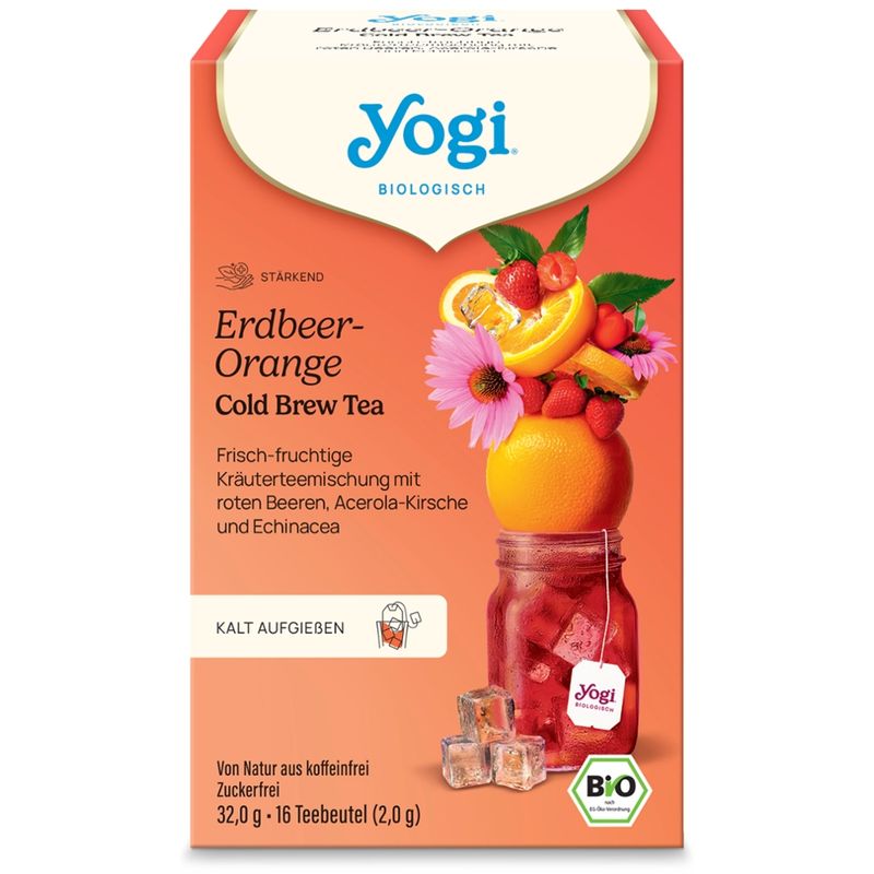 YOGI TEA Yogi® Erdbeer-Orange Cold Brew Tea Bio - Produktbild