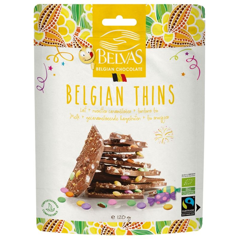 Belvas Belgian Thins Milk Candies 120g - Produktbild