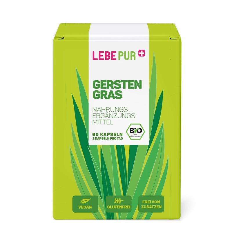 Lebepur Lebepur+ Bio Gerstengras Kapseln 60 Stück - Produktbild
