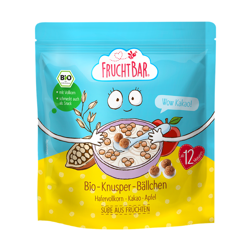 FruchtBar  FruchtBar – Bio-Knusper-Bällchen  Hafervollkorn, Kakao, Apfel - Produktbild