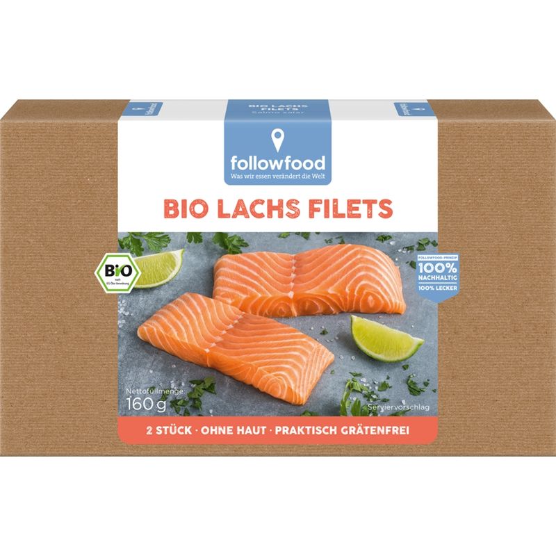 followfood Bio Lachs Filets, salmo salar, tiefgekühlt. - Produktbild