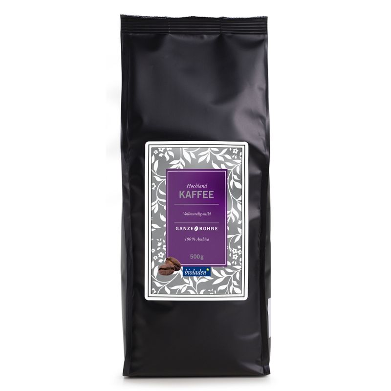 bioladen Hochlandkaffee ganze Bohne - Produktbild