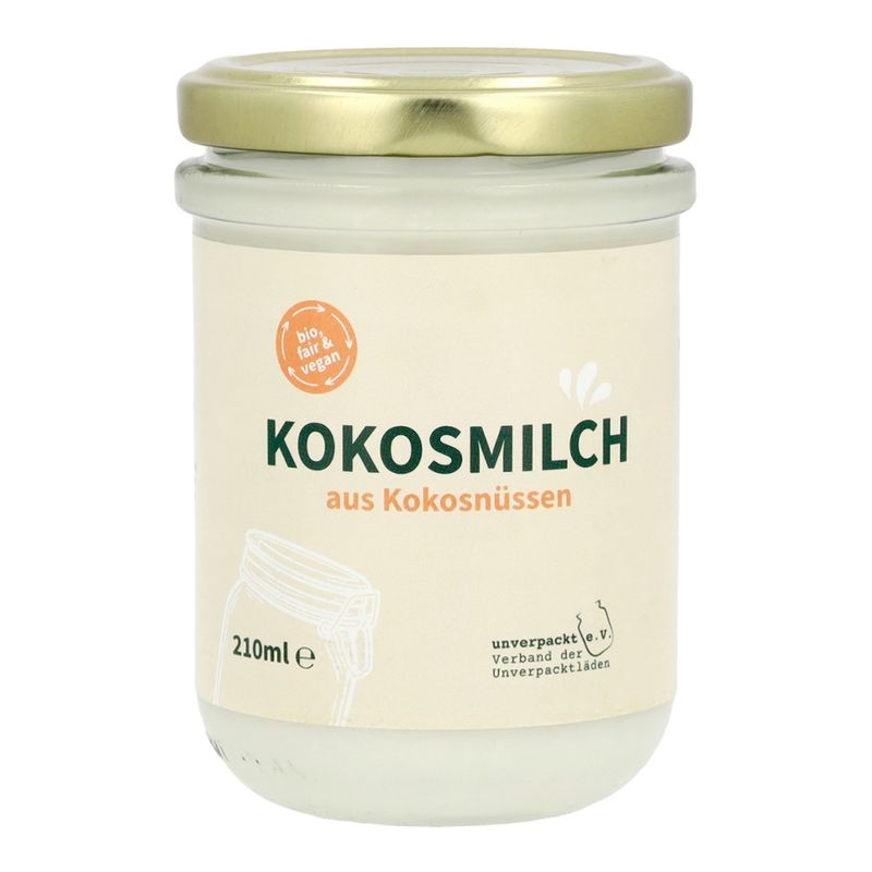 ALLERLIEBE ALLERLIEBE Bio Kokosmilch aus Kokosnüssen im Glas 210ml - Produktbild