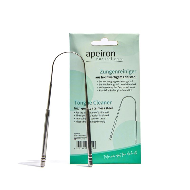 Apeiron Zungenreiniger aus hochwertigem Edelstahl - Produktbild