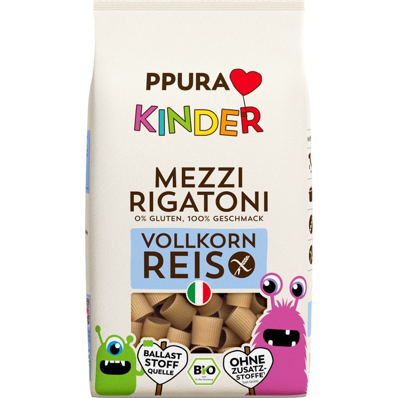 PPURA BIO Kinder Mezzi Rigatoni Vollkornreis (glutenfrei) - Produktbild