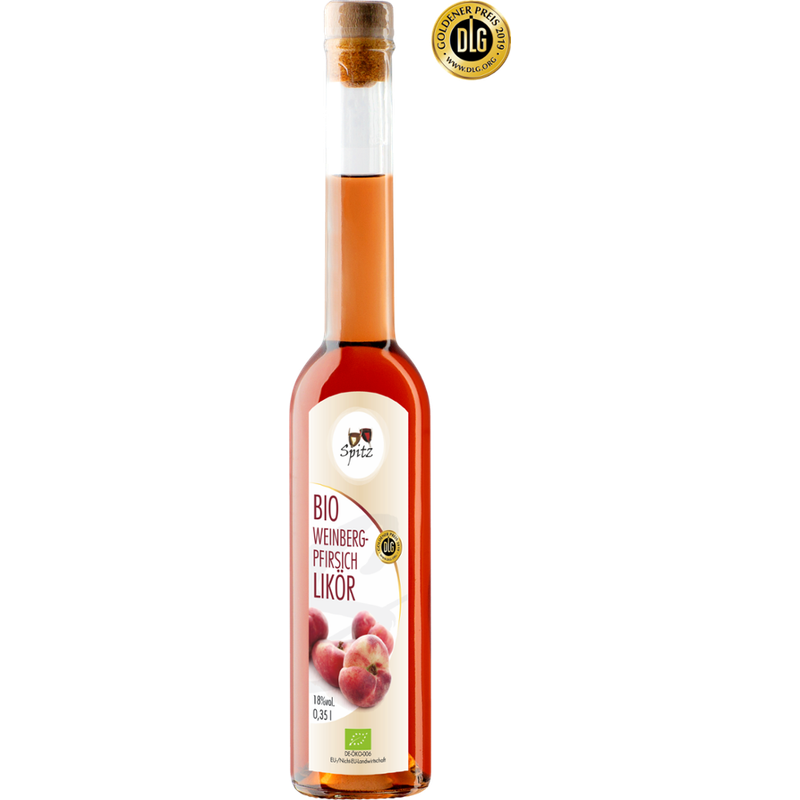 Spitz Bio Weinbergpfirsich Likör mit Fruchtsaft 0.35 l, 18 vol% - Produktbild