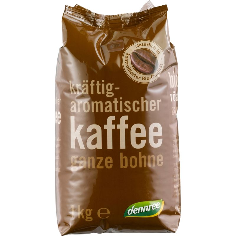 dennree Kräftig-aromatischer Kaffee ganze Bohne - Produktbild