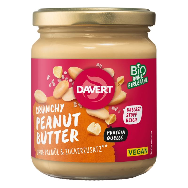 Davert Crunchy Peanut Butter 5x250g - Produktbild