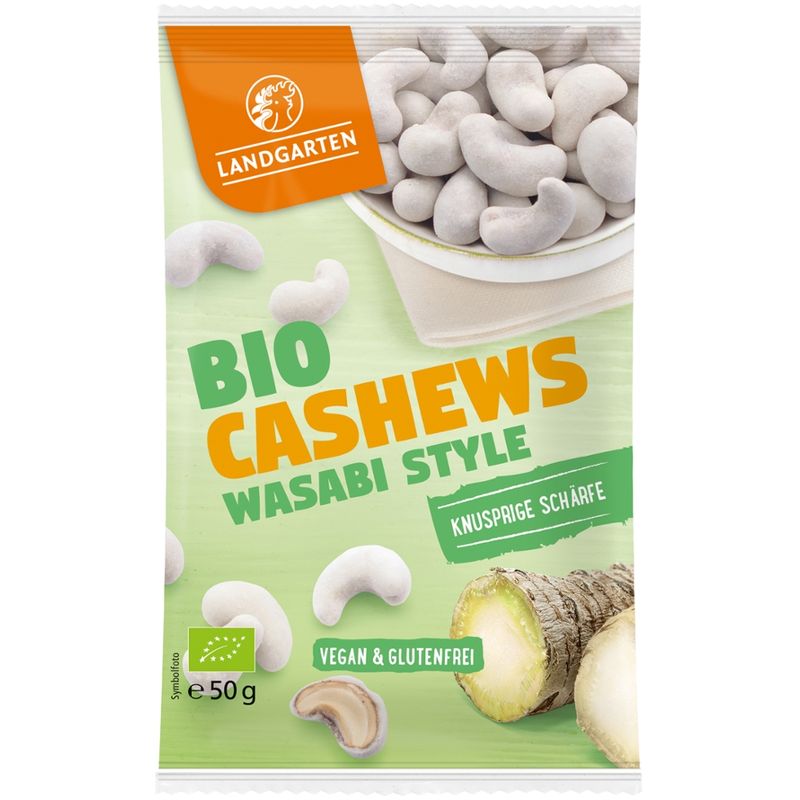 Landgarten Bio Cashews Wasabi 50g - Produktbild