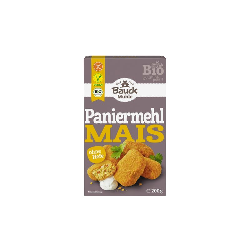 Bauck Mühle Mais Paniermehl ohne Hefe glutenfrei Bio - Produktbild