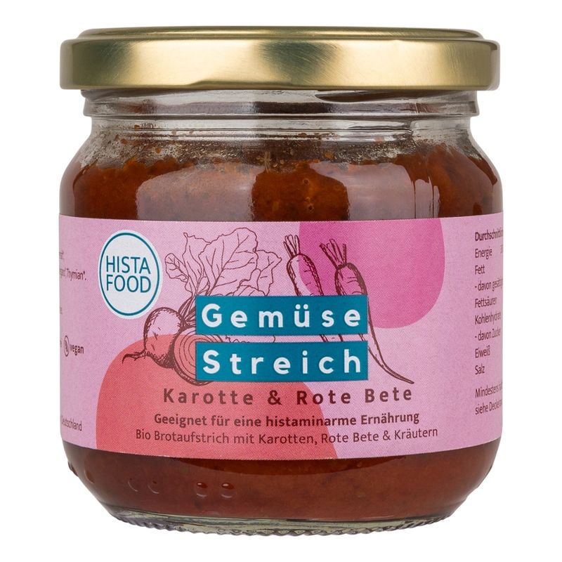 HistaFood Bio GemüseStreich mit Karotte & Rote Bete, geeignet für eine histaminarme Ernährung - Produktbild