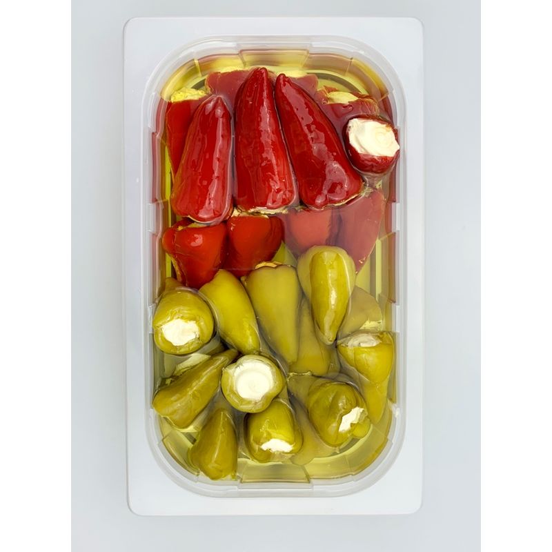 Green Goodies Food  Bio Paprika-Glocken gefüllt mit Frischkäse Doppelrahmstufe 1.000 g GV-Schale 1/4 Gastro-Norm - Produktbild