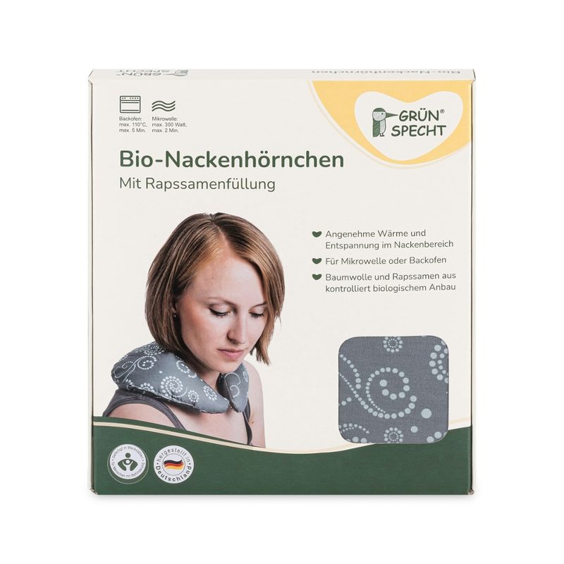 GRÜNSPECHT Naturprodukte Bio-Nackenhörnchen, grau-mint - Produktbild