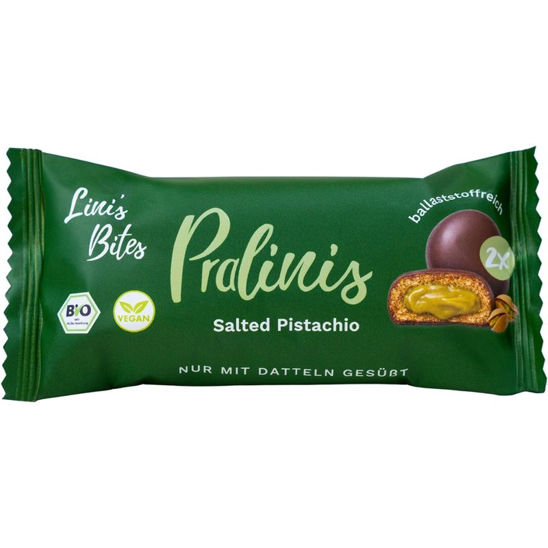 Lini's Bites Bio Salted Pistachio Pralinis Glutenfrei - Produktbild