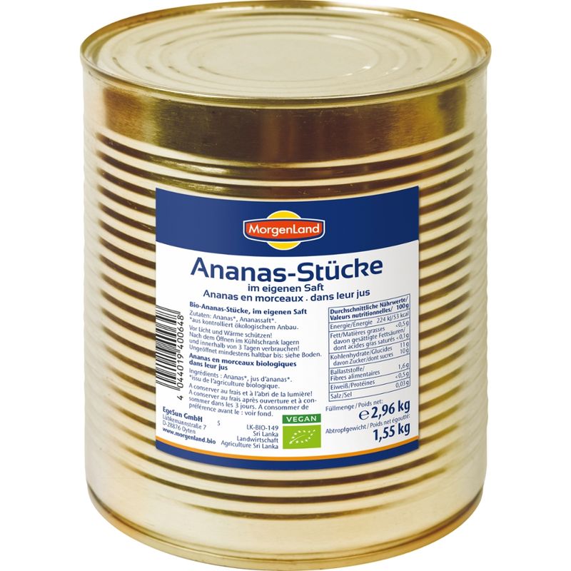 MorgenLand Ananas-Stücke im eigenen Saft - Produktbild