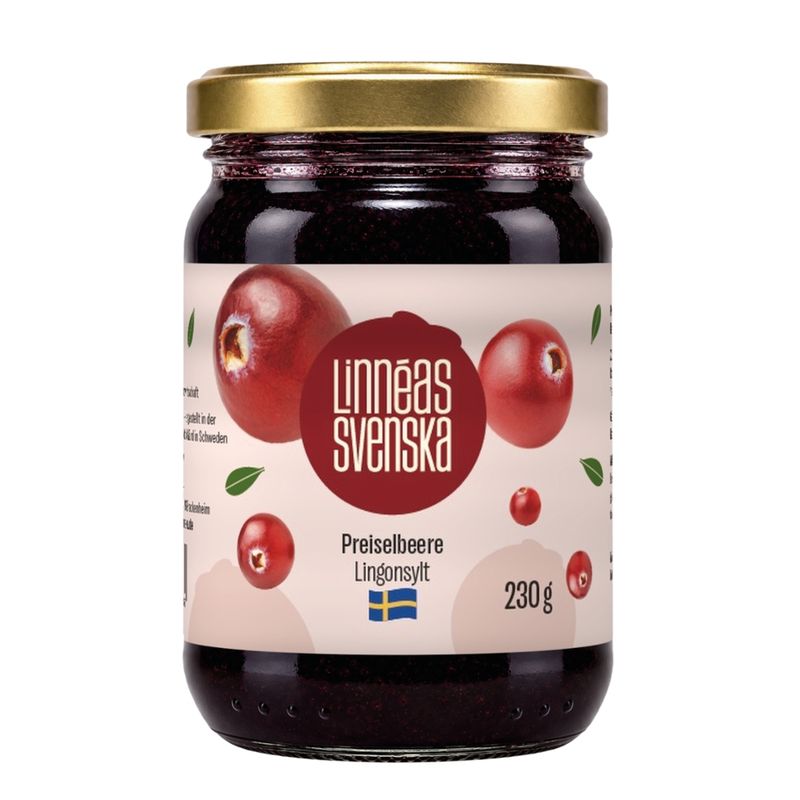 Linnéas Svenska Lingonsylt, kbA, Preiselbeere - Produktbild