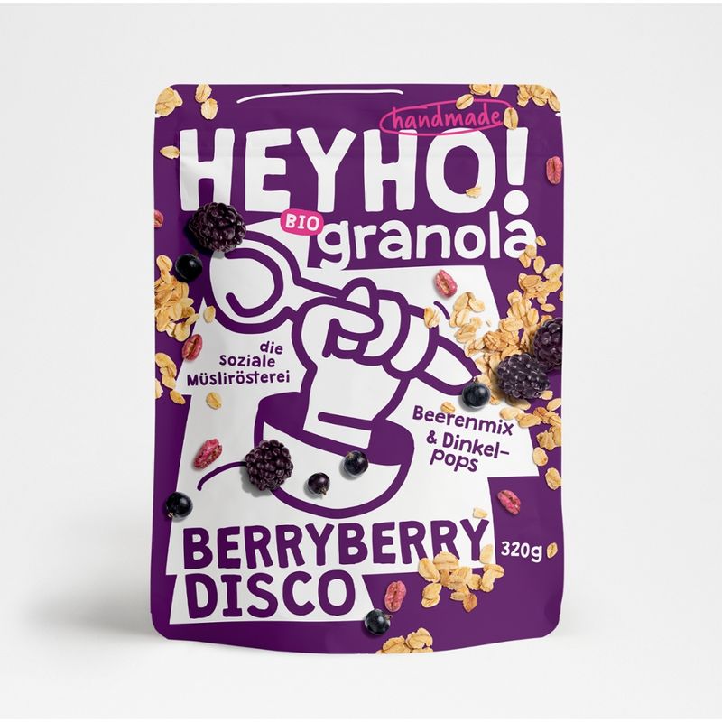 HEYHO Granola Hafer-Granola mit gefriergetrockneten Beeren und gepufftem Dinkel - Produktbild